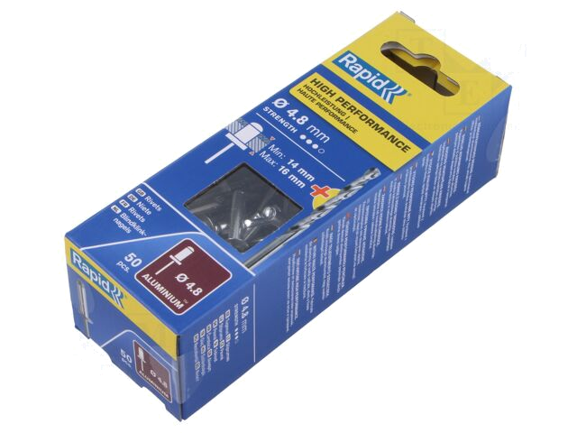 Klinkn; aluminium; Diam.klinkn: 4,8mm; L.klinknagel: 20mm; 50st. Klinkn; aluminium; Diam.klinkn: 4,8mm; L.klinknagel: 20mm; 50st.